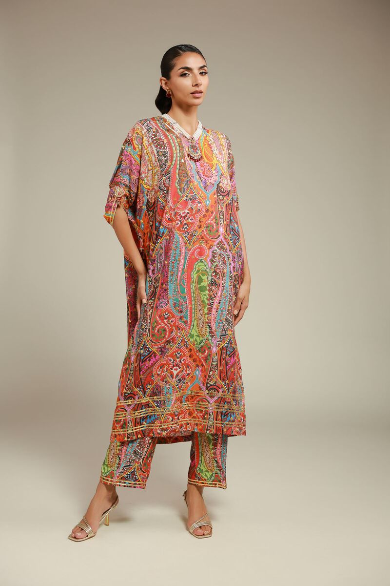 Embroidered | Raw Silk | 2 Piece Co-ord Set | Top and Bottom | USD 85.00