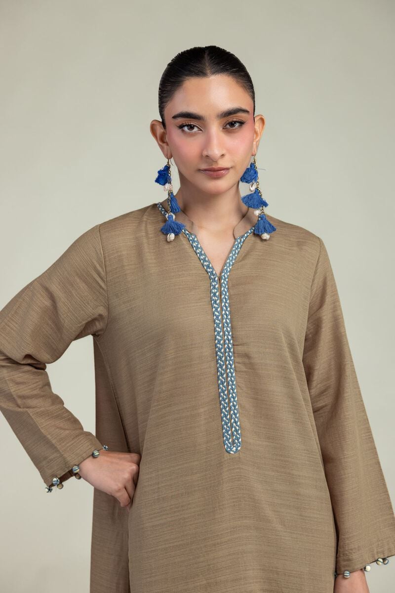 Dyed | Textured Cotton | Long Cotton Kurta | USD 35.00