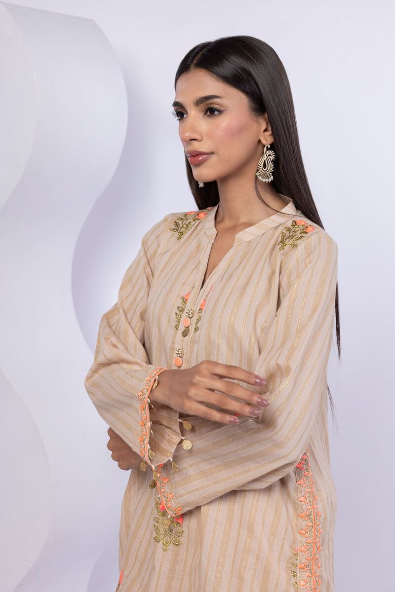 Embroidered | Lurex Stripes | Kurta | USD 20.00