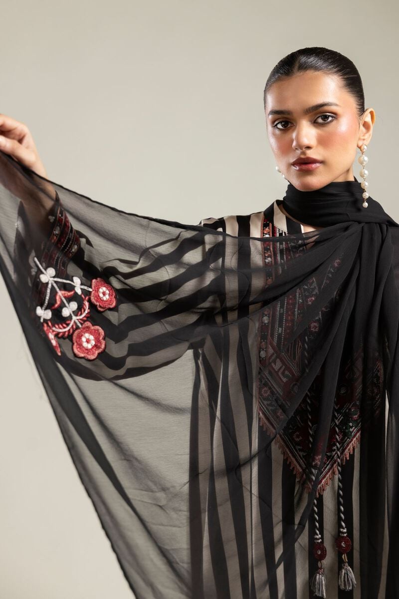 Embroidered | Chiffon | Black Chiffon Dupatta | null
