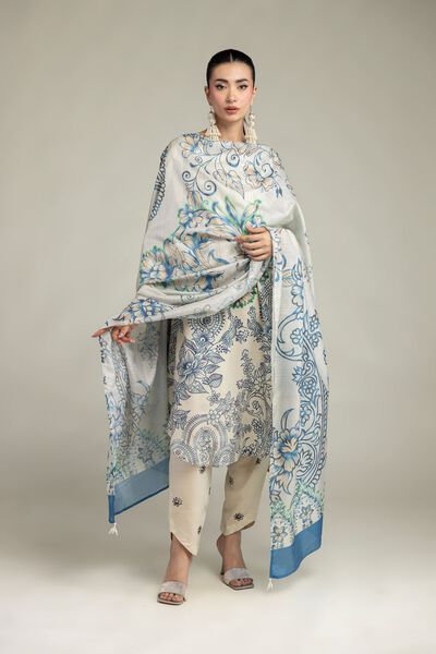 Embroidered | Raw Silk | Floral Silk Shalwar | USD 30.00