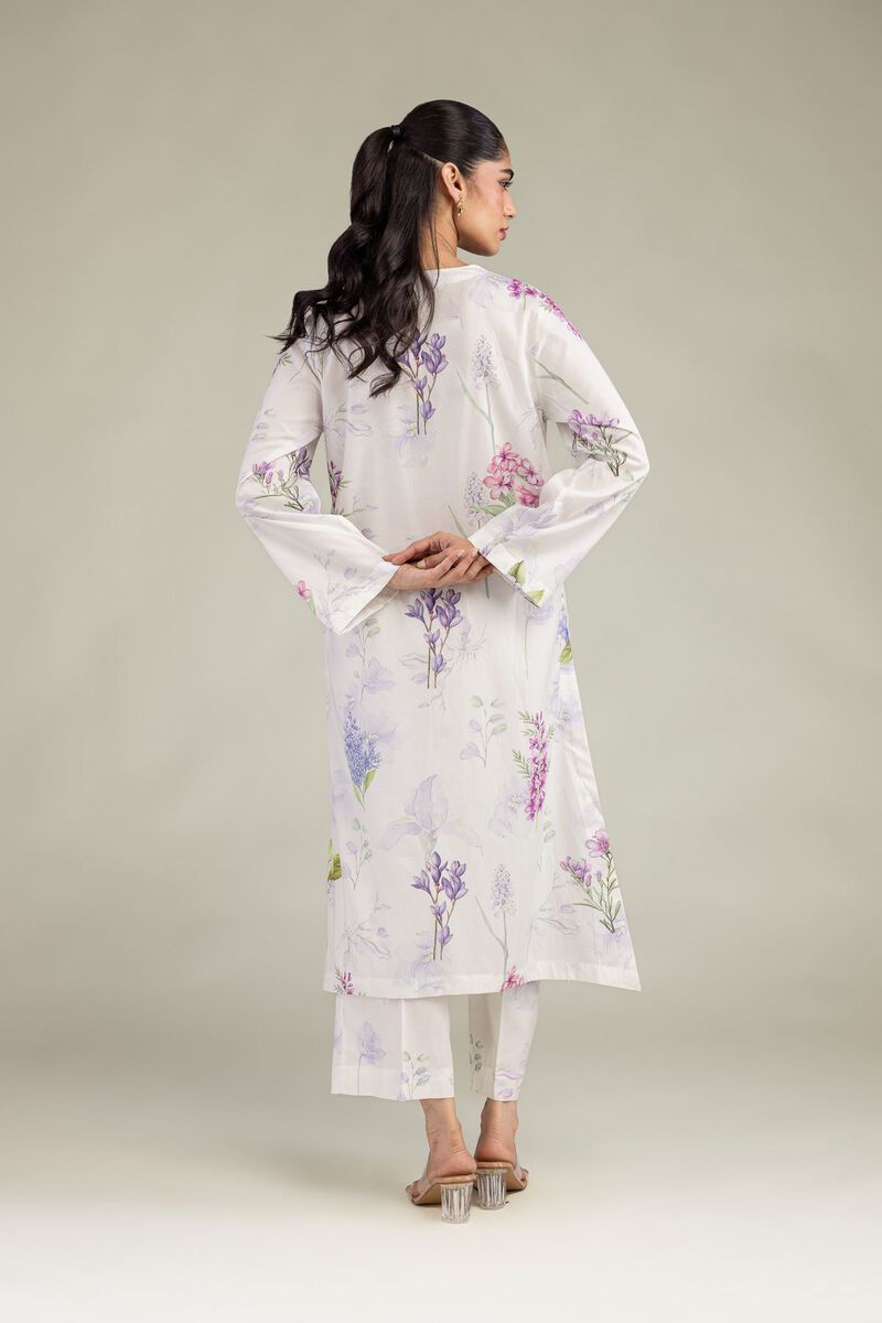 Printed | Cotton Viscose | White V-Neck Kurta | USD 35.00