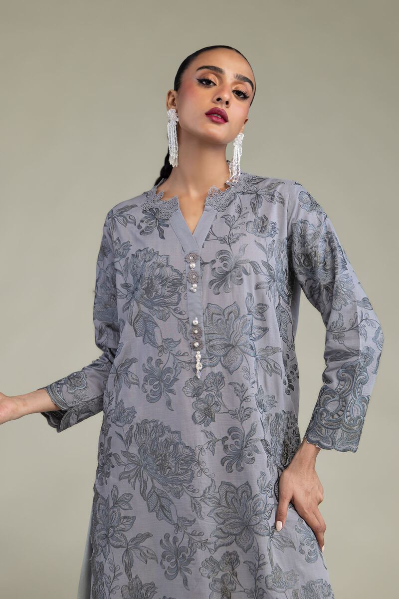 Embroidered | Raw Silk | Floral Silk Kurta | USD 70.00