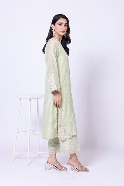 Embroidered | Dull Raw Silk | Pants | USD 11.00