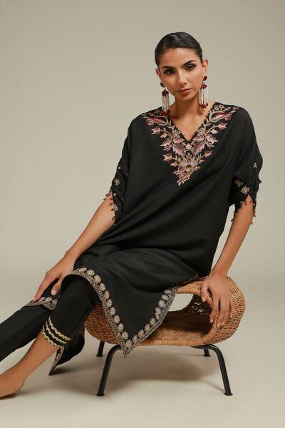 Embroidered | Raw Silk | 2 Piece Co-ord Set | Top and Bottom | USD 65.00