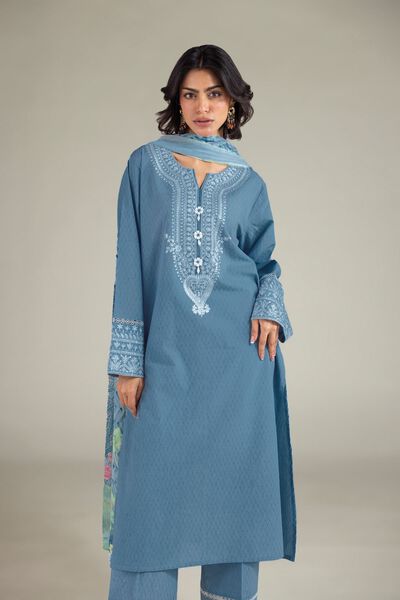 Embroidered | Cotton Dobby | Tailored 3-Piece Set | USD 65.00