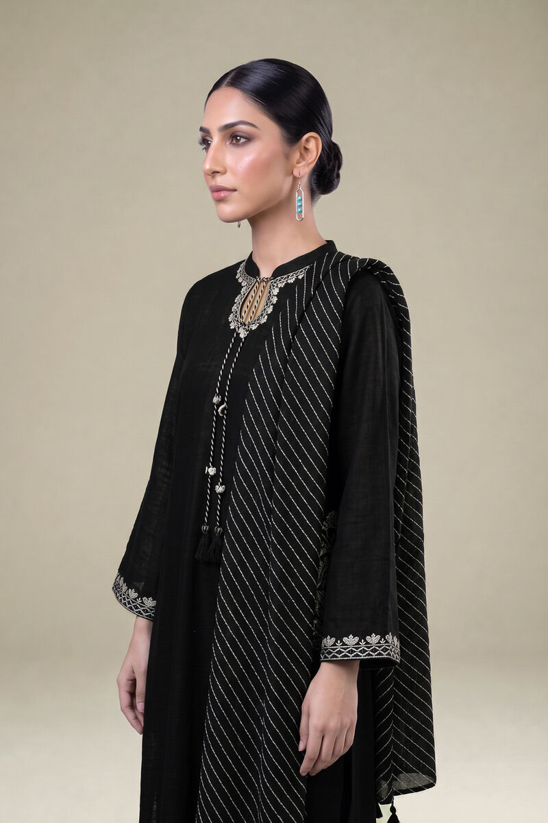 Embroidered | Light Khaddar | Black Khaddar Dupatta | USD 35.00