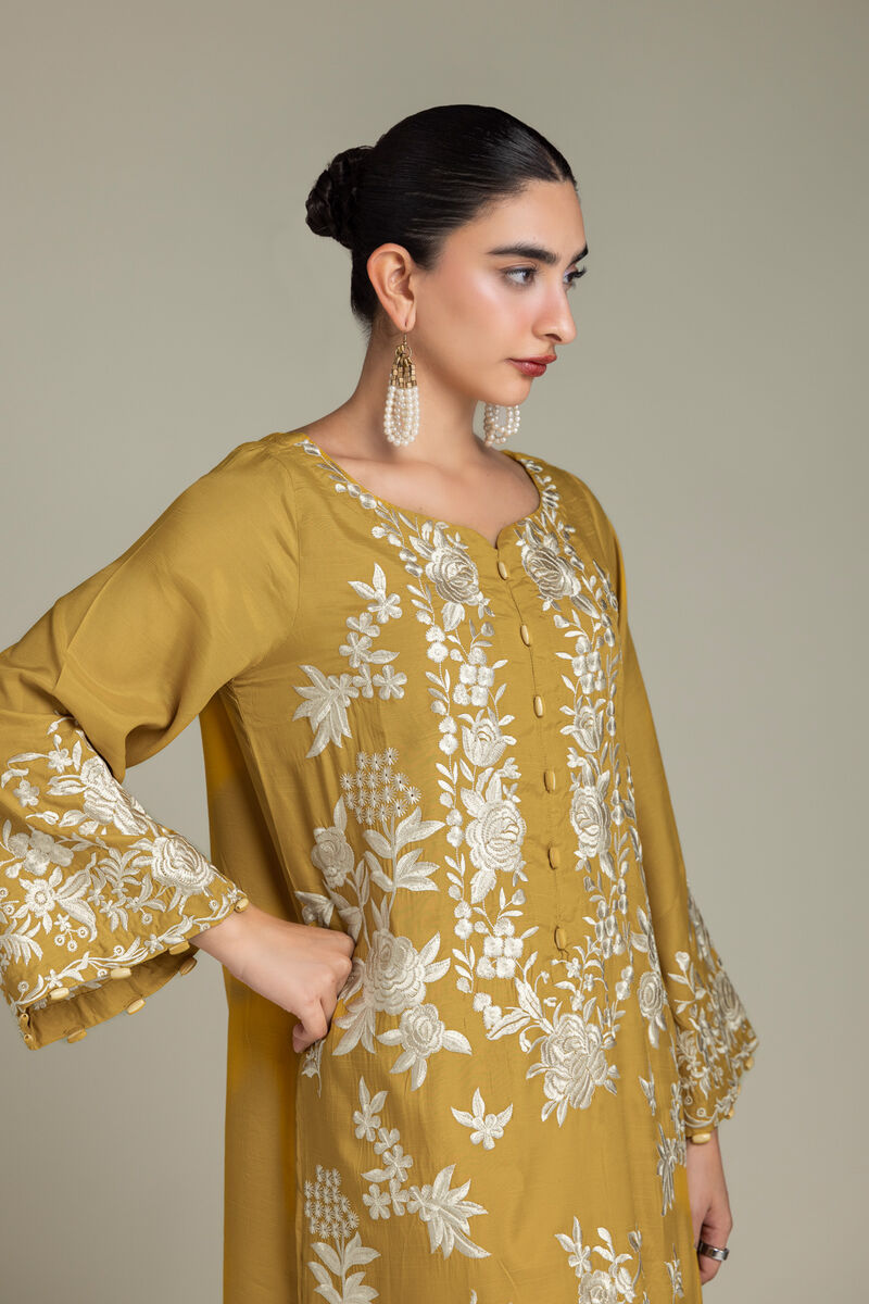 Embroidered | Raw Silk | Longline Silk Kurta | USD 85.00