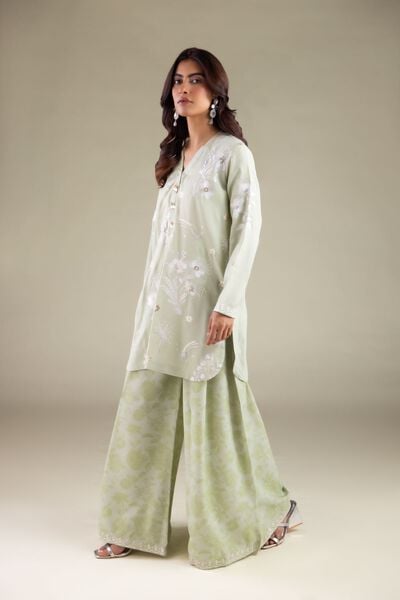 Embroidered | Raw Silk | Pants | USD 35.00