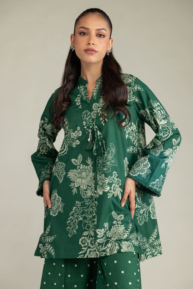 Printed | Cambric | Green Cambric Kurta | USD 35.00