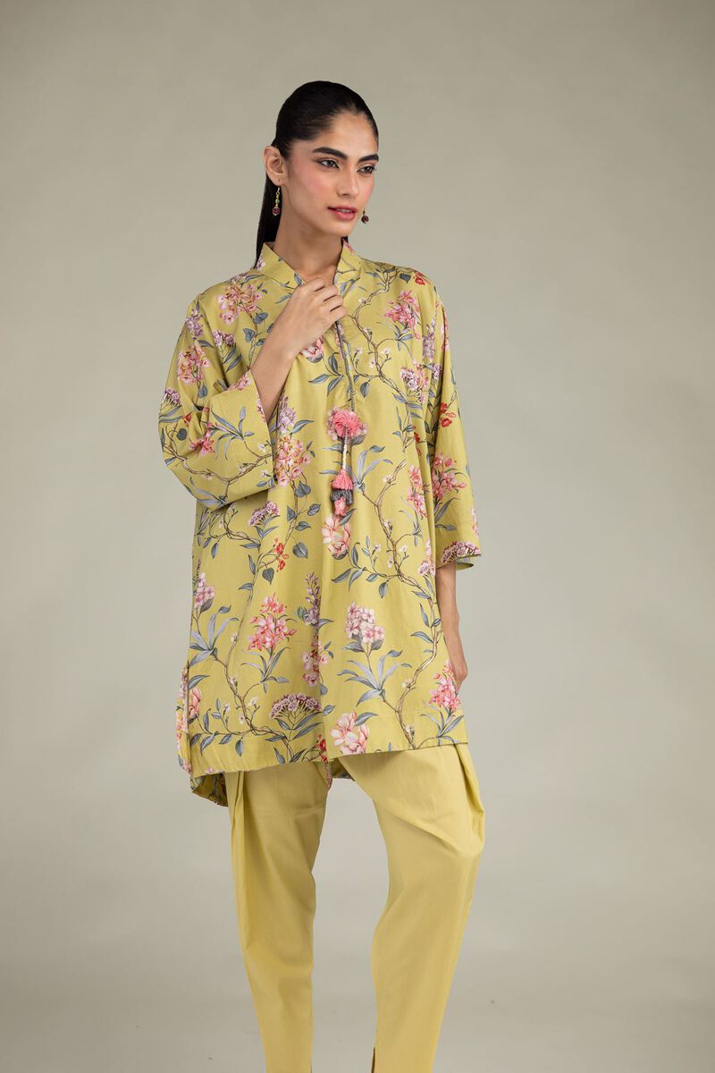 Printed | Cotton Viscose | Floral V-Neck Kurta | USD 35.00