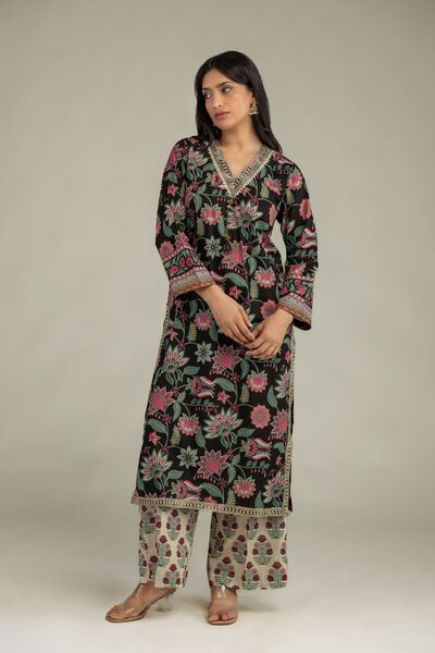 Embroidered | Cambric | Floral Cambric Pants | USD 30.00