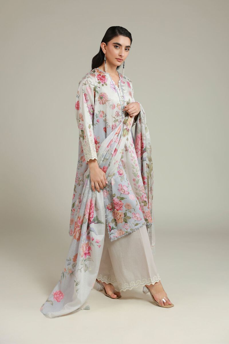 Printed | Satin | Tailored 3 Piece | USD 75.00