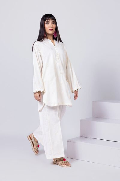Embroidered | Crosshatch Poplin | Pants | USD 6.00
