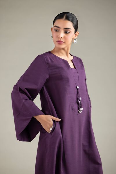 Dyed | Textured Cotton | Long Round-Neck Kurta | USD 35.00