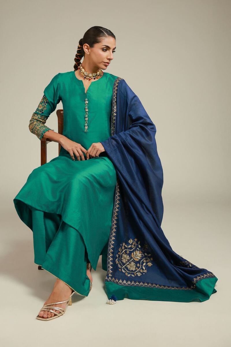 Embroidered | Raw Silk | 3 Piece Co-ord Set | USD 125.00