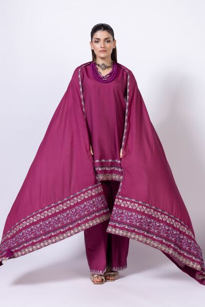 Embroidered | Light Oak Silk | Dupatta | USD 30.00