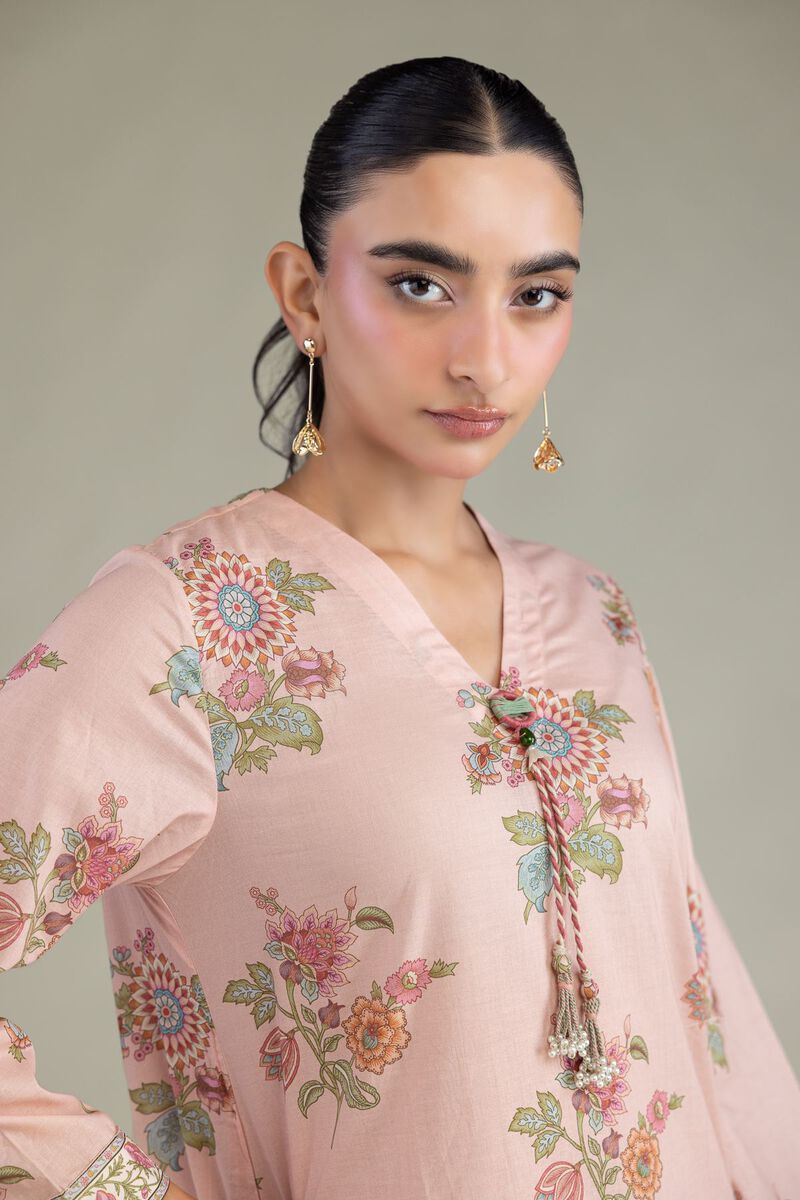 Printed | Cambric | Pink Cambric Kurta | USD 35.00