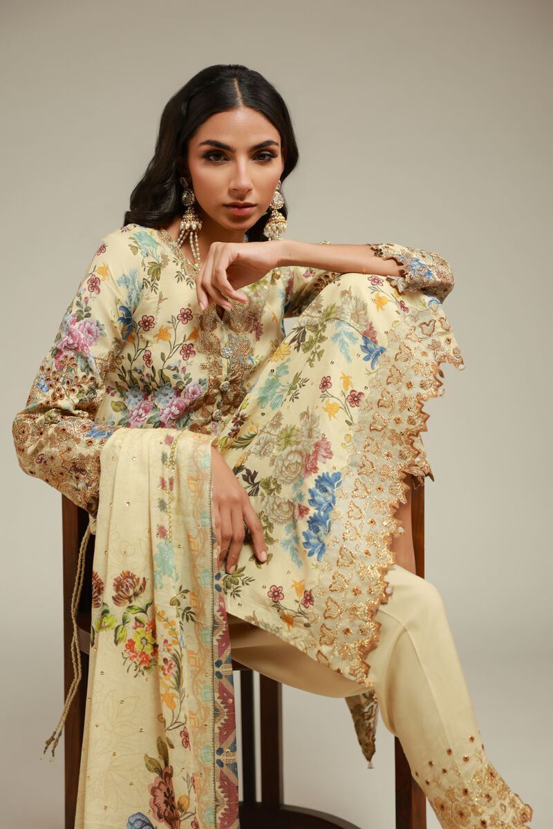 Embroidered | Raw Silk | 3 Piece Co-ord Set | USD 145.00