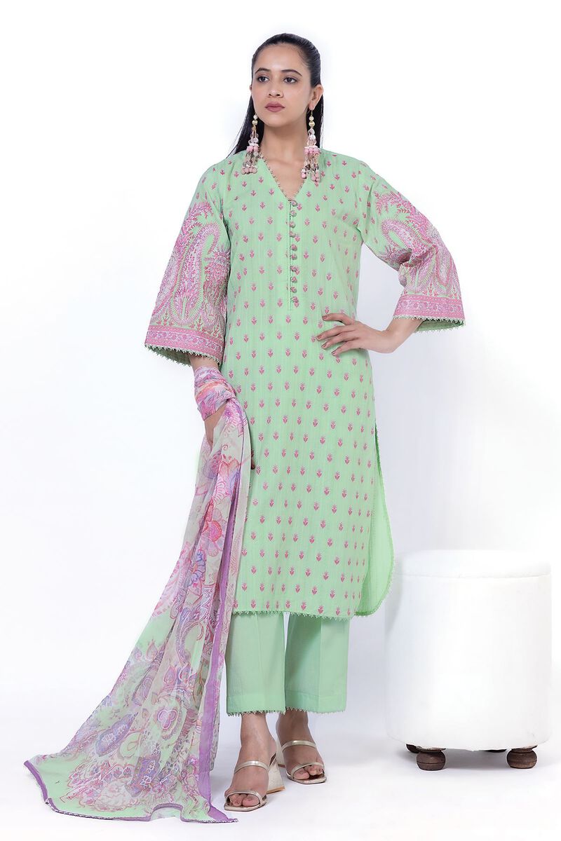 Embroidered | Textured Cotton | Tailored 3 Piece | USD 42.50