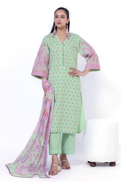 Embroidered | Textured Cotton | Tailored 3 Piece | USD 42.50