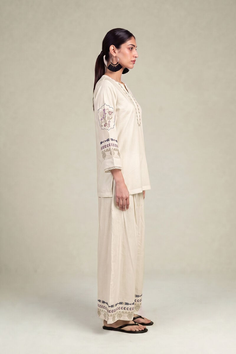 Embroidered | Cambric | Floral Cambric Pants | USD 45.00