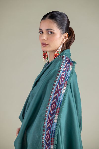 Embroidered | Lawn | Geometric Draped Dupatta | USD 30.00