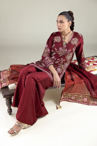 Embroidered | Raw Silk | Kurta | USD 65.00