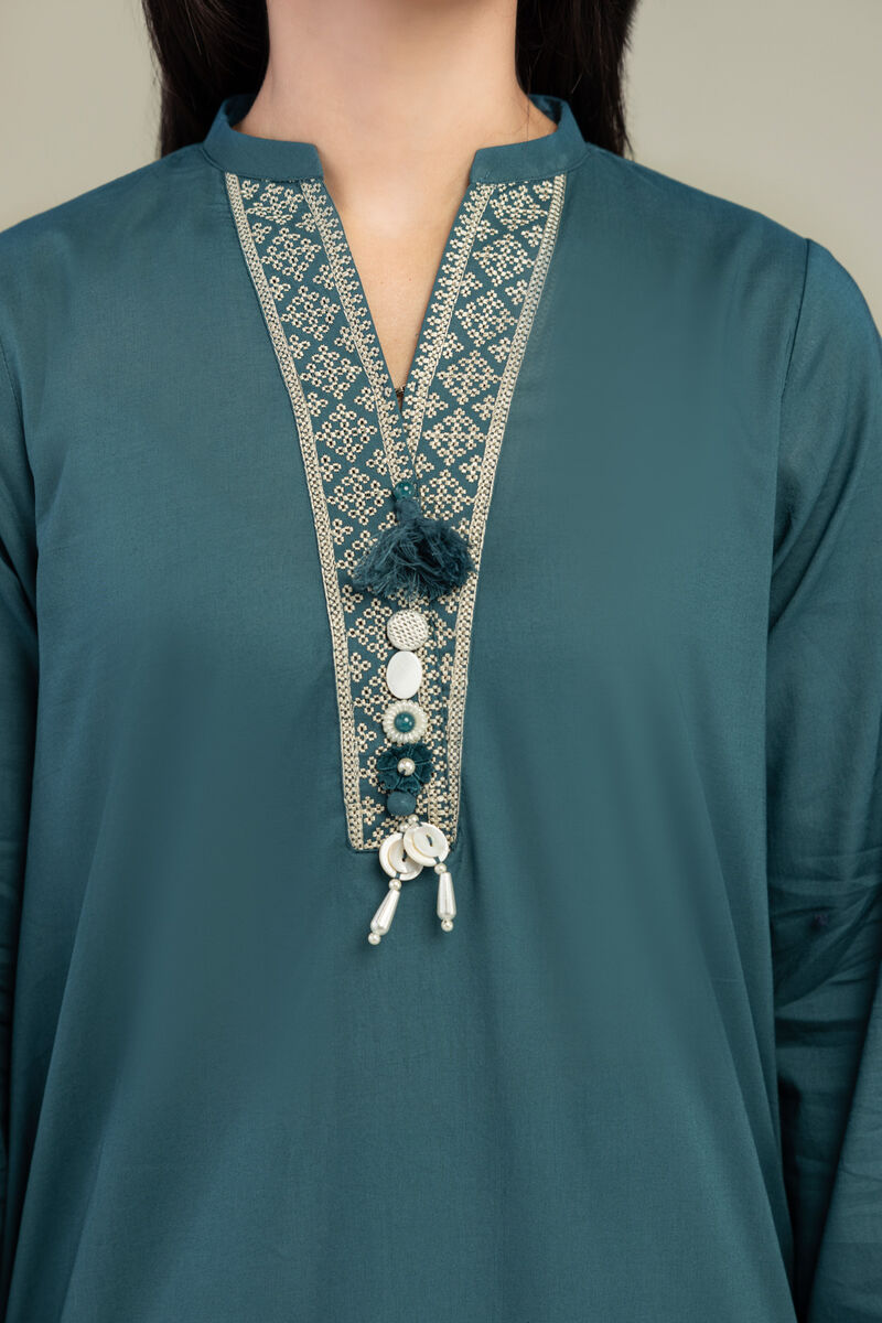 Embroidered | Cambric | V-Neck Cambric Kurta | USD 35.00