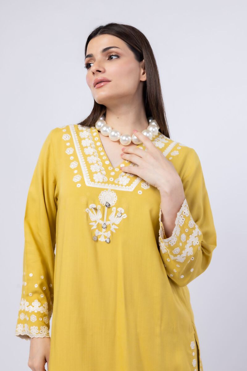 Embroidered | Crosshatch Raw Silk | Kurta | USD 25.00