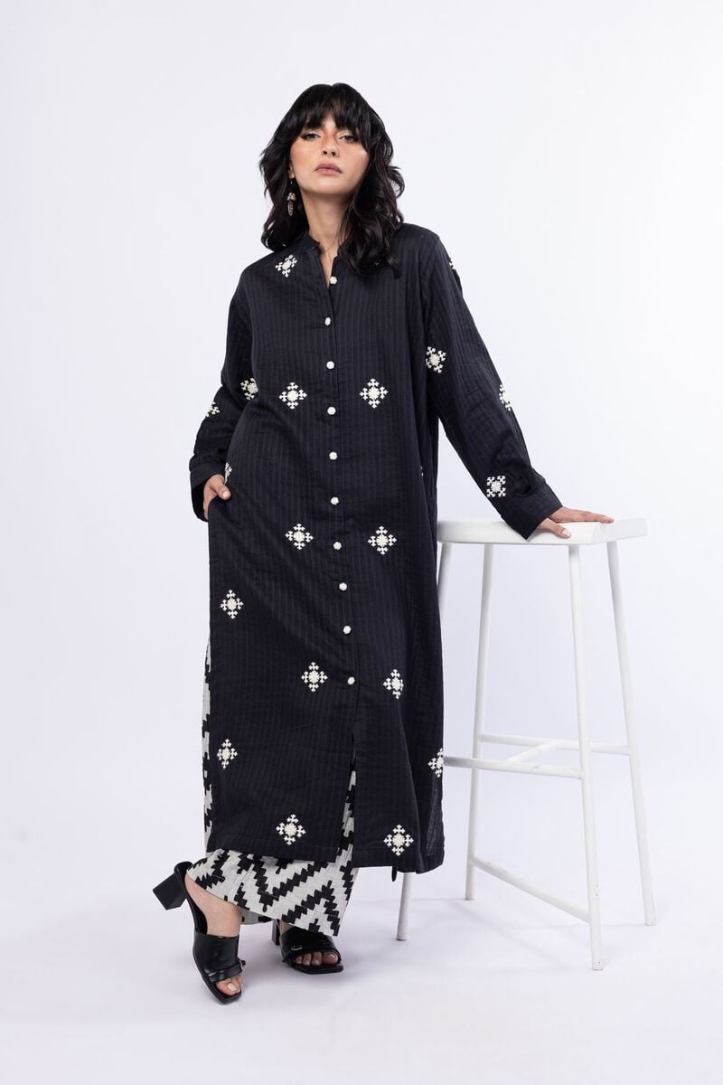 Embroidered | Double Layer Striped | Kurta | USD 20.00