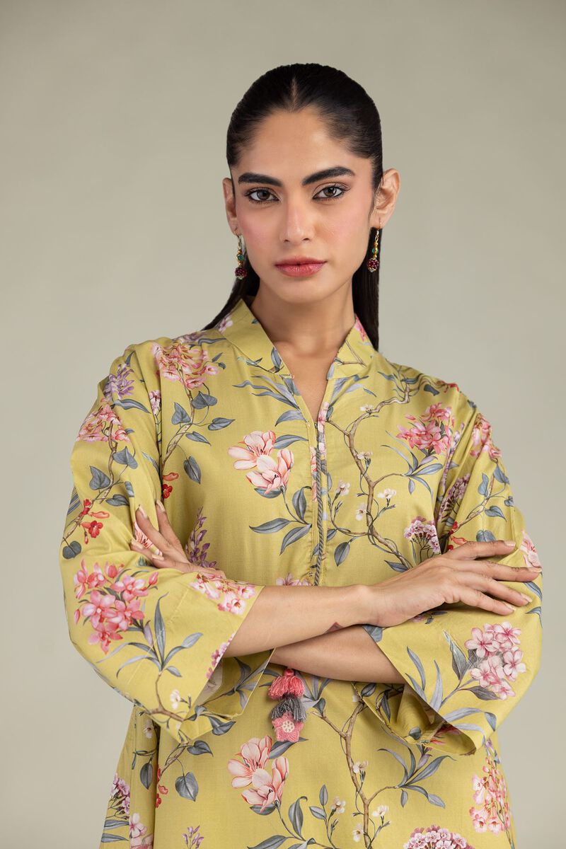 Printed | Cotton Viscose | Floral V-Neck Kurta | USD 35.00