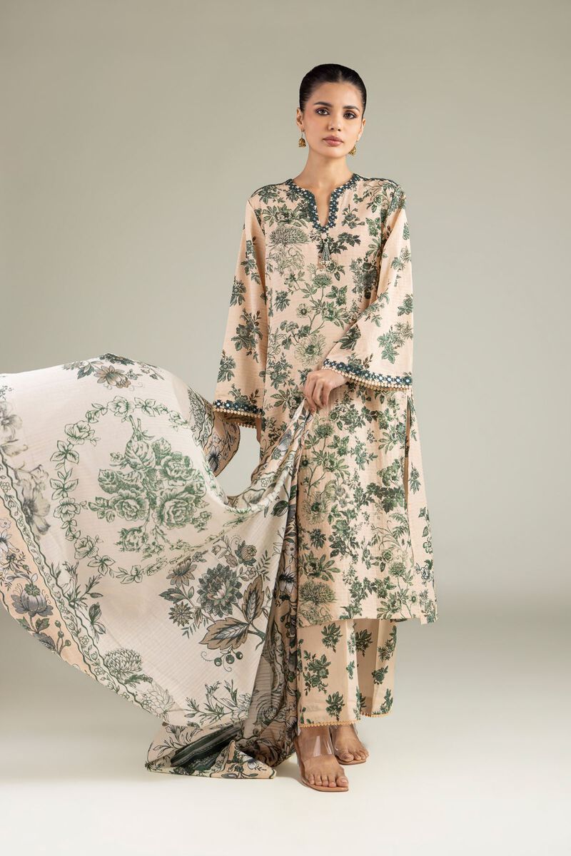 Embroidered | Mesuri Dobby | Tailored Floral 3-Piece | USD 70.00