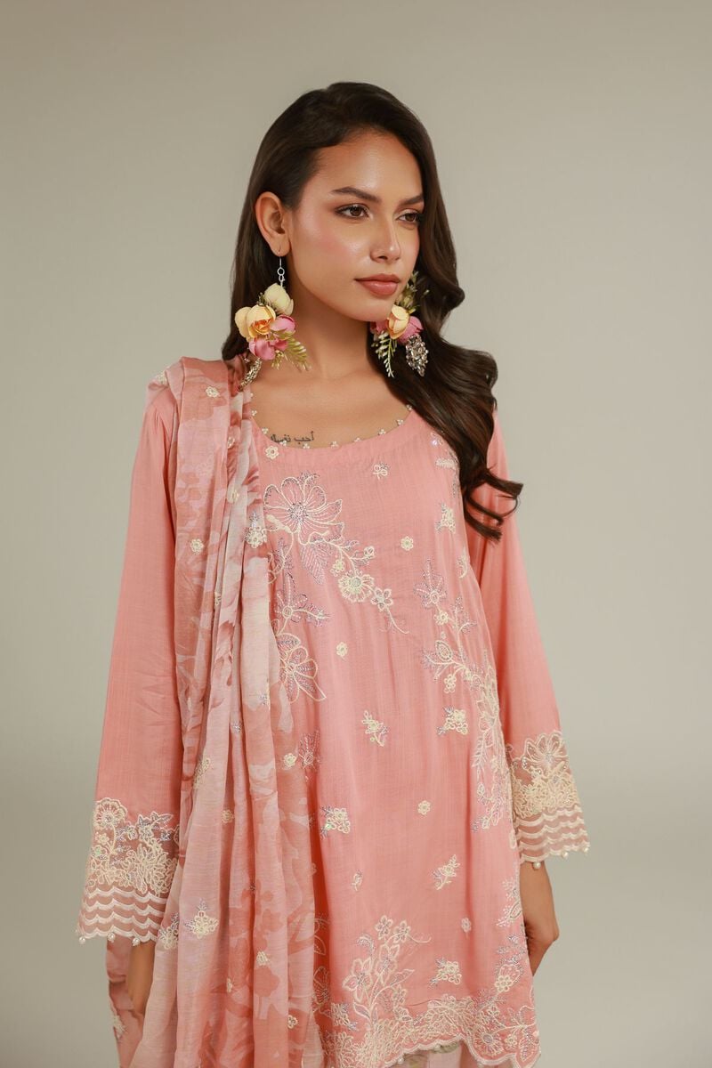 Embroidered | Raw Silk | Floral Kurta 3-piece | USD 155.00