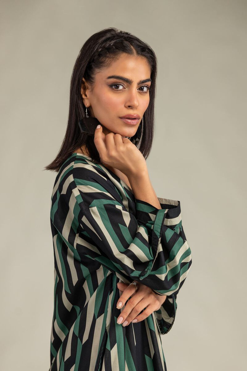 Printed | Cambric | Cambric Longline Shirt | USD 35.00