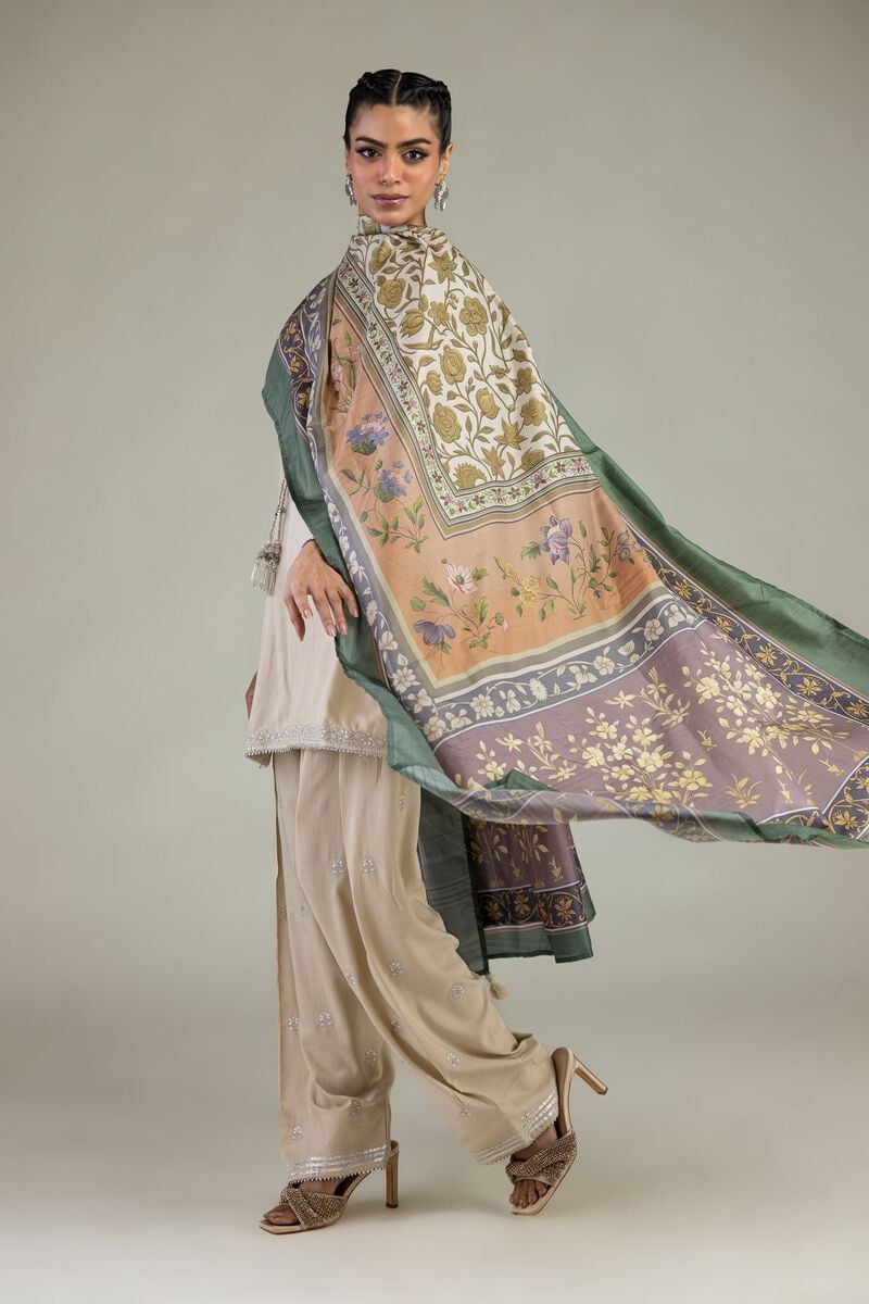 Printed | Polyester Silk | Floral Silk Dupatta | USD 30.00