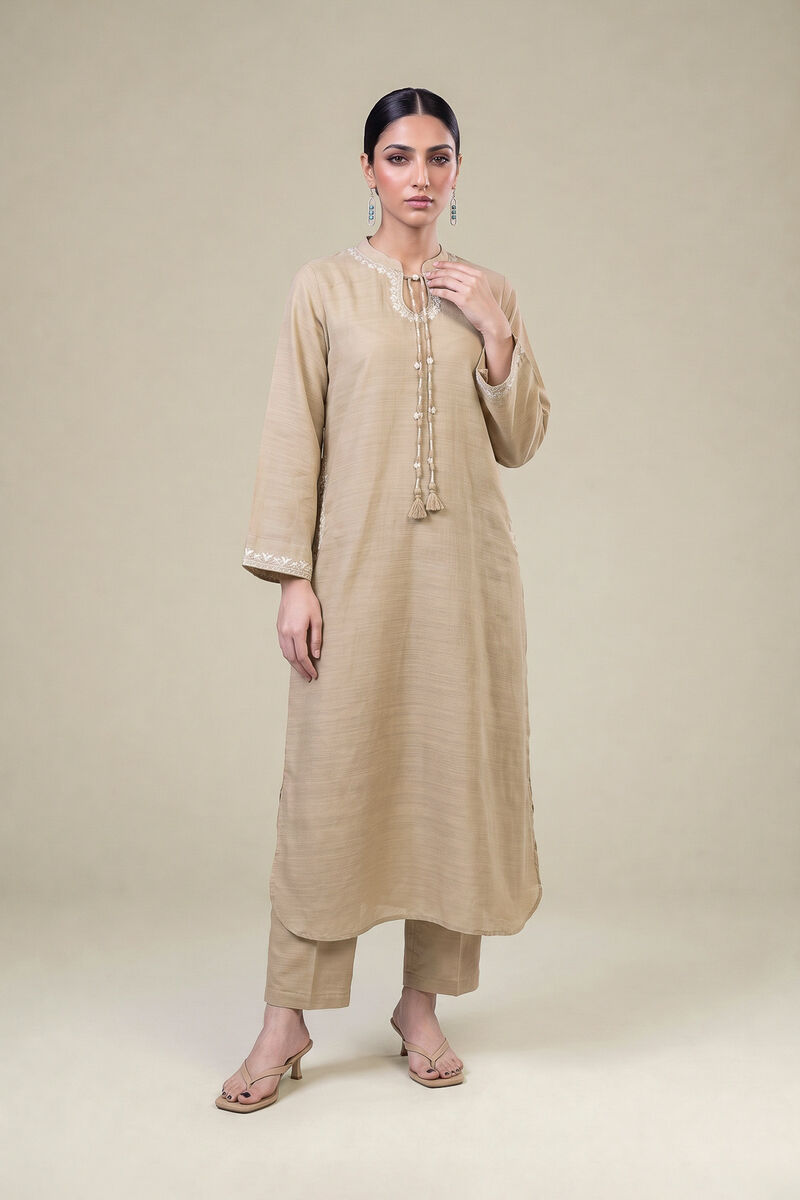 Embroidered | Light Khaddar | Longline Khaddar Kurta | USD 55.00