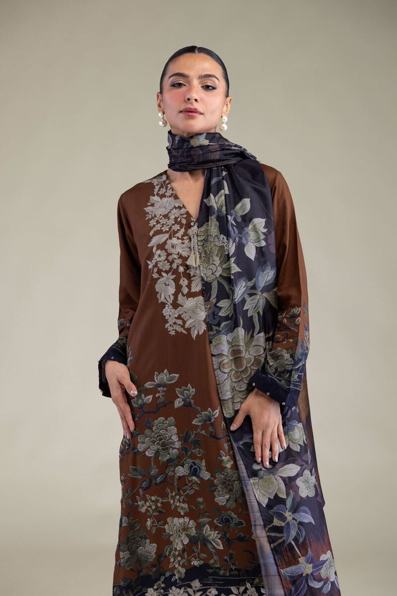 Embroidered | Raw Silk | Brown Silk Kurta | USD 55.00