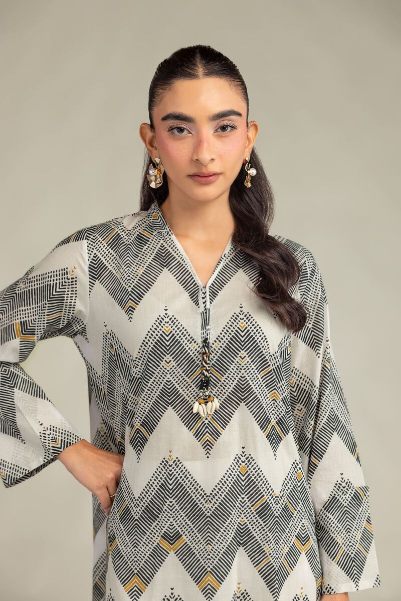 Printed | Cambric | Geometric Longline Kurta | USD 35.00