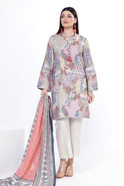 Printed | Slub Lawn | Fabrics 3 Piece | USD 20.00
