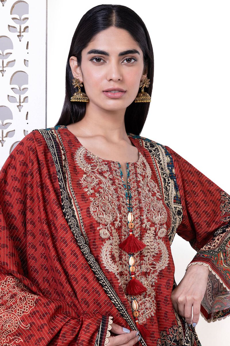 Embroidered | Light khaddar Messuri | Tailored 3 Piece | null