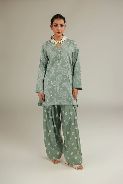Cambric | Mint Farshi Shalwar | USD 30.00