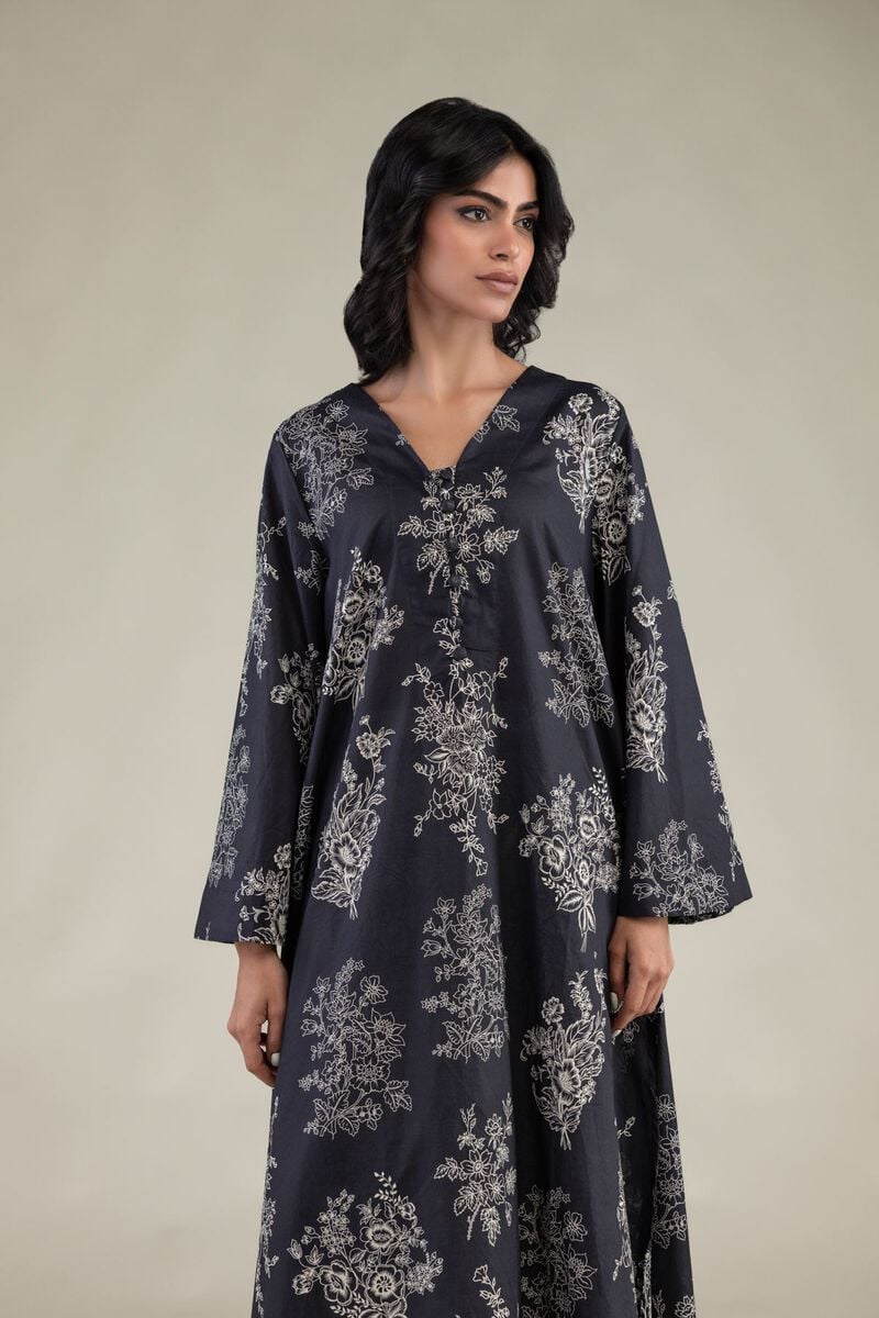Embroidered | Cambric | Floral V-Neck Kurta | USD 35.00