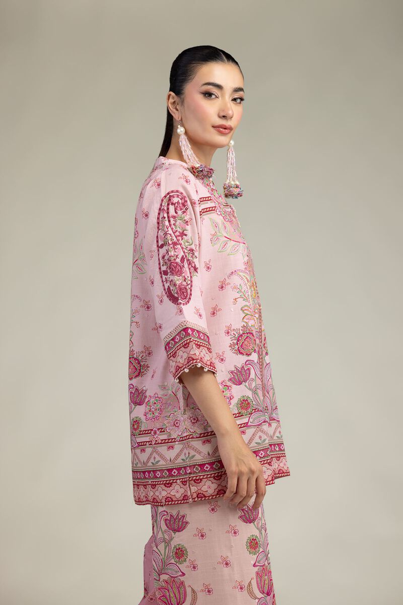 Embroidered | Raw Silk | Short Floral Kurta | USD 45.00