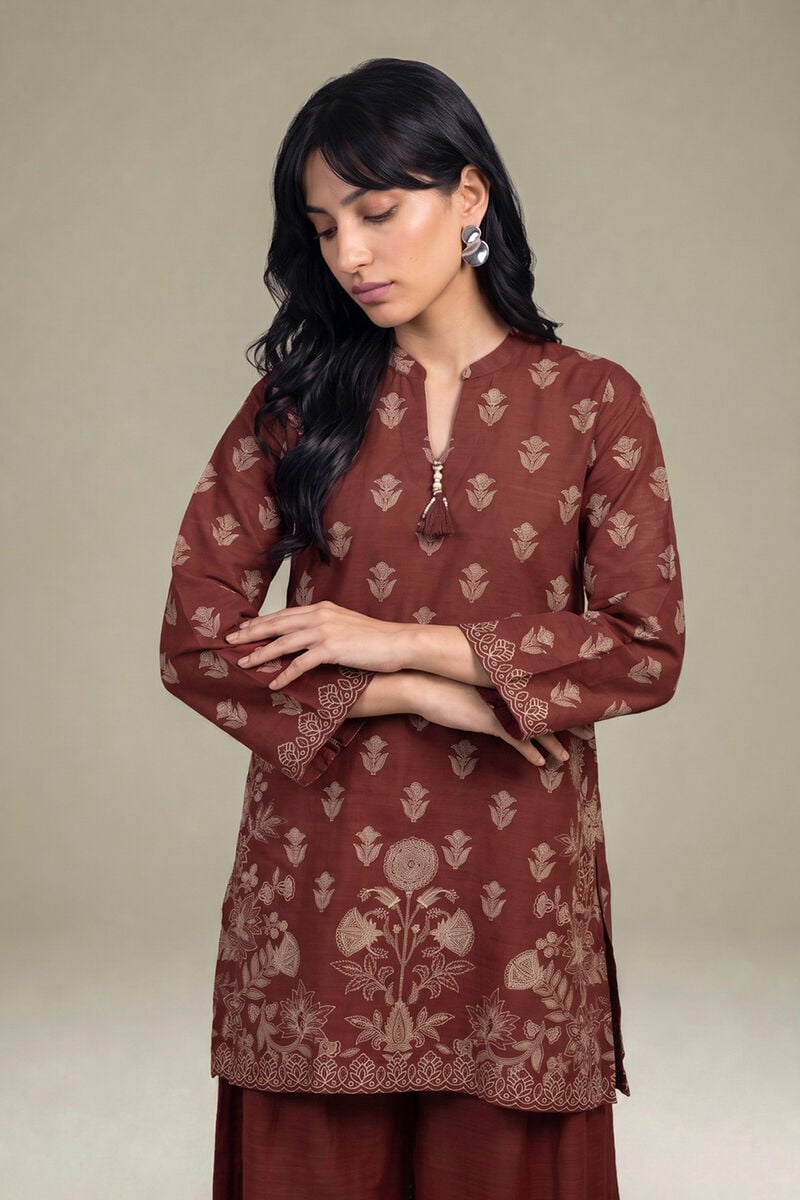 Printed | Light Khaddar | Floral Printed Kurta | USD 40.00