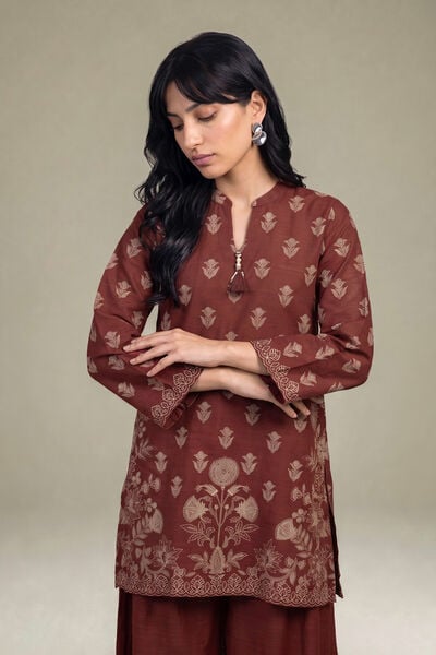 Printed | Light Khaddar | Floral Printed Kurta | USD 40.00