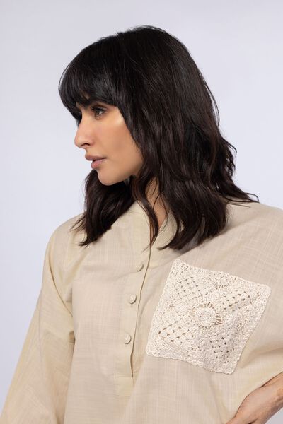 Embroidered | Crosshatch Poplin | Kurta | USD 30.00