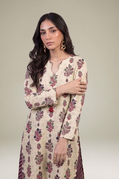 Printed | Light Khaddar | Longline Floral Kurta | USD 35.00