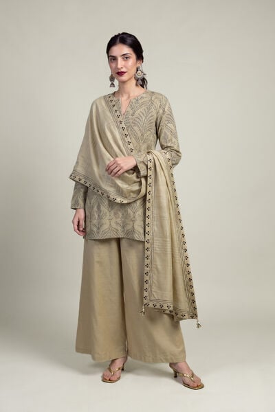 Embroidered | Raw Silk | Silk Solid Pants | USD 35.00