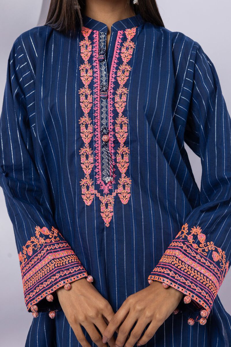 Embroidered | Lurex Stripes | Kurta | USD 12.00